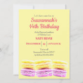 Happy Birthday Party Macaron Cookie Custom Einladung (Rückseite)