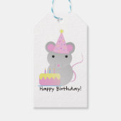 Happy Birthday Party Mouse Geschenkanhänger (Vorderseite)