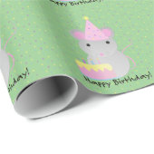 Happy Birthday Party Mouse Geschenkpapier (Rolleneckpunkt)