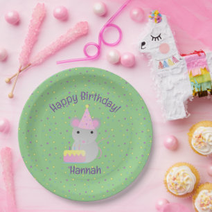 Happy Birthday Party Mouse Pappteller
