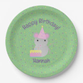 Happy Birthday Party Mouse Pappteller (Vorderseite)