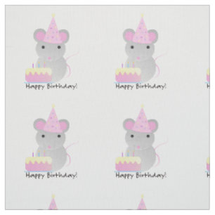 Happy Birthday Party Mouse Stoff
