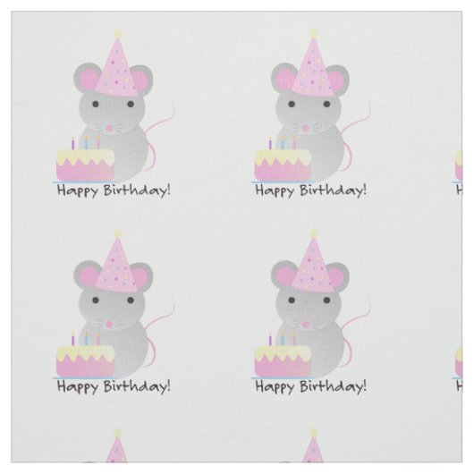 Happy Birthday Party Mouse Stoff (Muster)