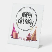 Happy Birthday Party Pedestal Sign Sockelschild (Vorderseite)