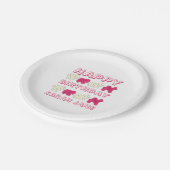 Happy Birthday Party Pink Circus Tier Cracker Pappteller (Schrägansicht)