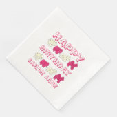 Happy Birthday Party Pink Circus Tier Cracker Serviette (Ecke)