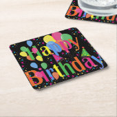 Happy Birthday Party Rechteckiger Pappuntersetzer (angewinkelt)