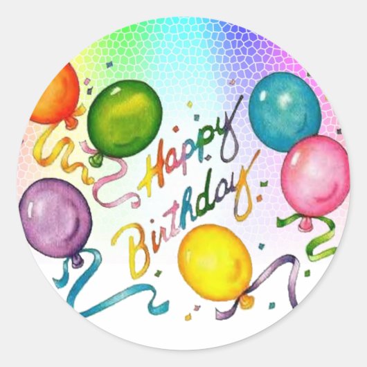 Happy Birthday Party Stickers (Vorderseite)