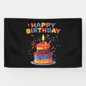 Happy Birthday Party Themenbedarf 2.5x4 Vinyl Banner (Horizontal)