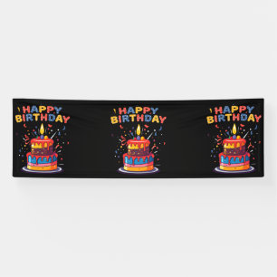 Happy Birthday Party Themenbedarf 2.5x8 Vinyl Banner