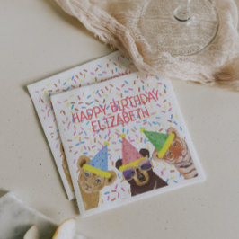 Happy Birthday Party Tiere Personalisiert Serviette