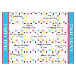 Happy Birthday Party Time Polka Dots Tischdecke