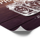 Happy Birthday Party Wood Mason Jar Lights Willkom Poster (Ecke)