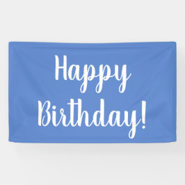 Happy Birthday Pastel Blue White Geburtstagsparty Banner