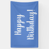 Happy Birthday Pastel Blue White Geburtstagsparty Banner (Vertikal)