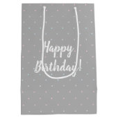 Happy Birthday Pastel Dot Pattern Geschenktasche Mittlere Geschenktüte (Rückseite)