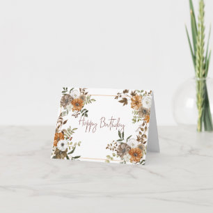 Happy Birthday Pastel Floral Botanical Arrangement Karte