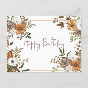 Happy Birthday Pastel Floral Botanical Arrangement Postkarte