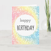 Happy Birthday Pastel Gefärbte Krawatte Hippie Swi Karte (Vorderseite)