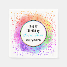 Happy Birthday Pastel Paper Napkins - HAMbyWG Serviette