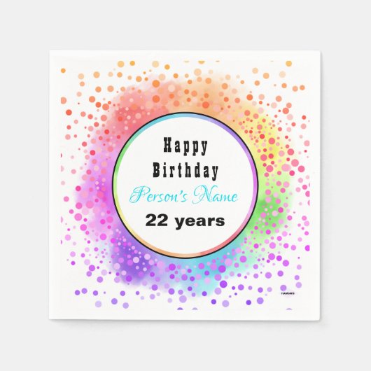 Happy Birthday Pastel Paper Napkins - HAMbyWG Serviette (Vorderseite)