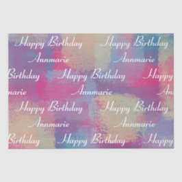 Happy Birthday Pastel Patchwork Tissue Paper Seidenpapier