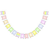 Happy Birthday Pastel Rainbow BUNTING FLAS Wimpelkette (Alle)
