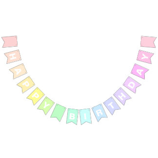 Happy Birthday Pastel Rainbow BUNTING FLAS Wimpelkette