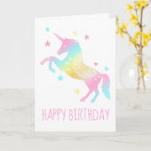 Happy Birthday Pastel Unicorn Karte (Gelbe Blume)