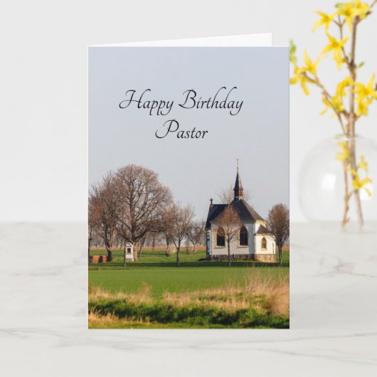 Happy Birthday Pastor Karte (Gelbe Blume)