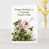 Happy Birthday PASTOR's Ehefrau - AB Karte (Gelbe Blume)