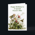 Happy Birthday PASTOR's Ehefrau - AB Karte<br><div class="desc">Vintages Blumendesign grüßt Pastor's Ehefrau mit Happy Birthday Wünsche. Schrift und Verse drinnen.</div>