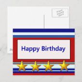 Happy Birthday Patriotic Postkarte (Vorne/Hinten)