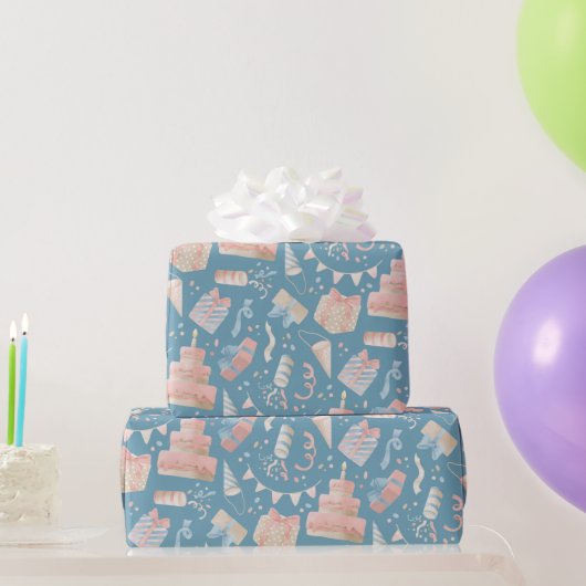 Happy Birthday Pattern Geschenkpapier (Partygeschenke)