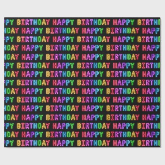 Happy Birthday Pattern Geschenkpapier (Flach)