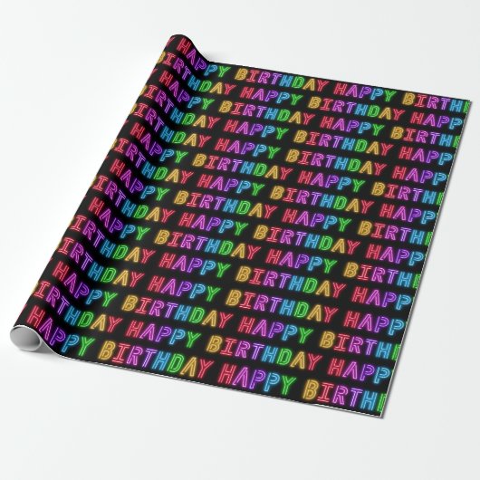 Happy Birthday Pattern Geschenkpapier (Ungerollt)