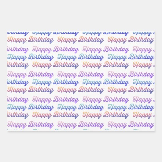 Happy Birthday Pattern Geschenkpapier Set (Vorderseite 2)
