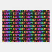 Happy Birthday Pattern Geschenkpapier Set (Vorderseite 3)