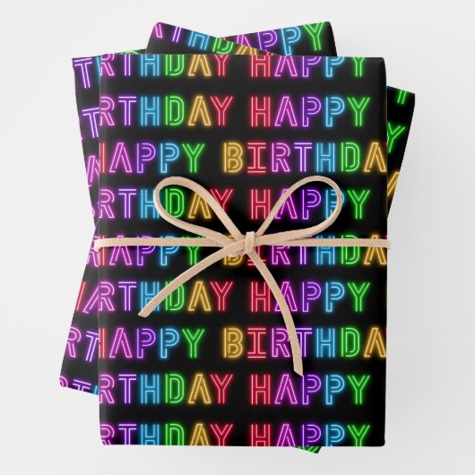 Happy Birthday Pattern Geschenkpapier Set (Beispiel)