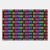Happy Birthday Pattern Geschenkpapier Set (Vorderseite)