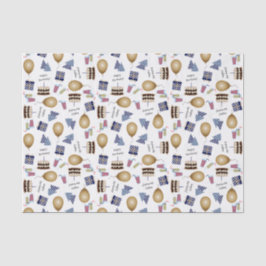 Happy Birthday Pattern in Navy Blue Tissue Paper Seidenpapier