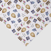 Happy Birthday Pattern in Navy Blue Tissue Paper Seidenpapier (Ausschnitt)