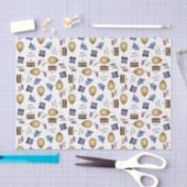 Happy Birthday Pattern in Navy Blue Tissue Paper Seidenpapier (Handwerk)