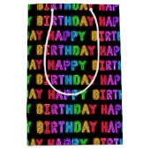 Happy Birthday Pattern Mittlere Geschenktüte (Vorderseite)
