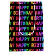 Happy Birthday Pattern Mittlere Geschenktüte (Rückseite)