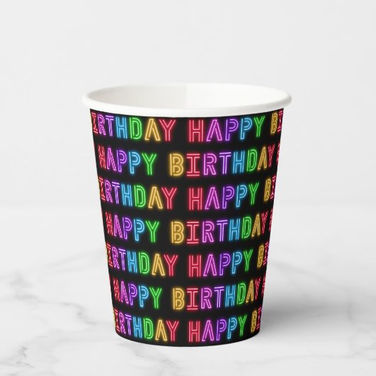 Happy Birthday Pattern Pappbecher (Links)