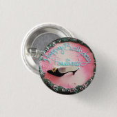 Happy Birthday Pauline Pink High Heel Shoe Button (Vorne & Hinten)