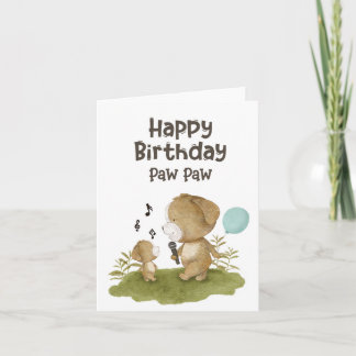 Happy Birthday Paw Paw - Pet Lover - Pet Birthday Karte