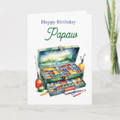 Happy Birthday Pawpaw | Fishing Tackle Box Karte (Vorderseite)