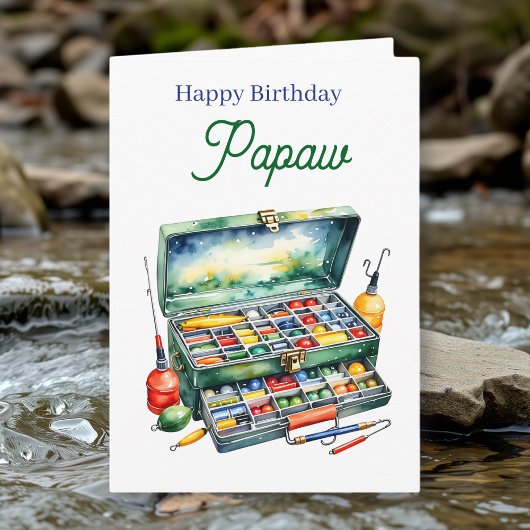 Happy Birthday Pawpaw | Fishing Tackle Box Karte